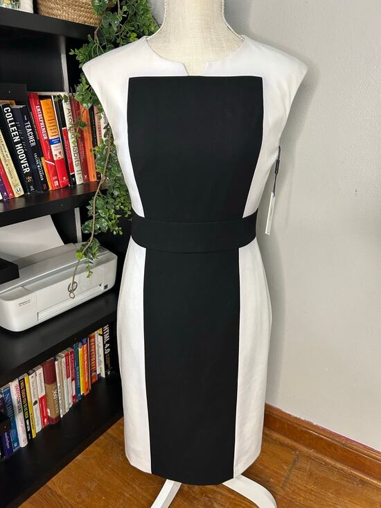Calvin Klein Dresses & Skirts - Calvin Klein 2 Black White Colorblock Sleeveless Sheath Dress Career NWT